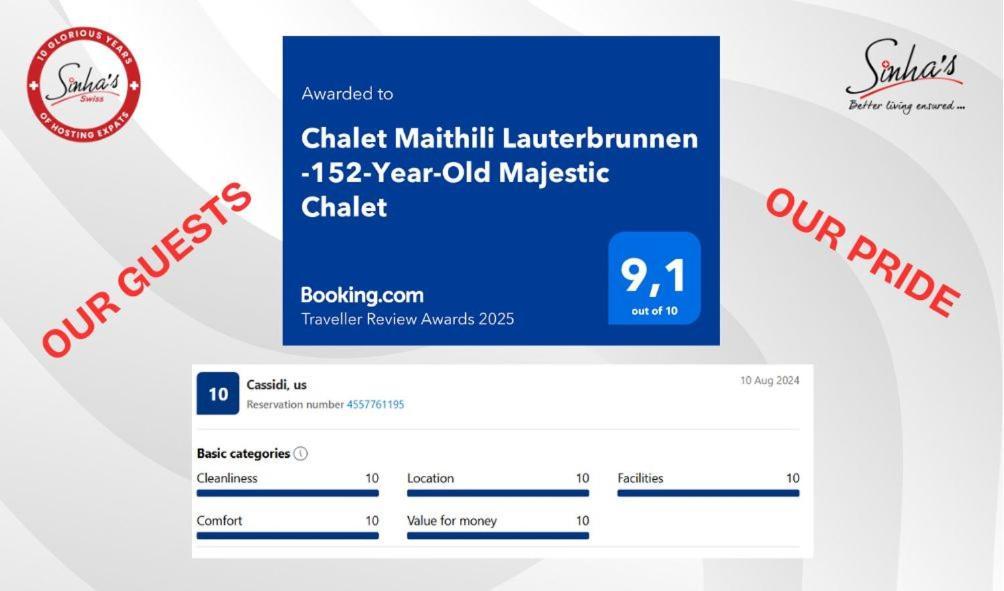 Chalet Maithili Lauterbrunnen -152-Year-Old Majestic Chalet Exteriér fotografie